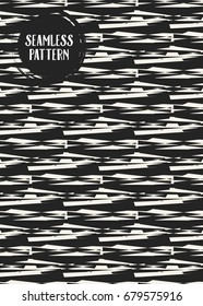 Abstract concept vector monochrome geometric pattern. Black and white minimal background. Creative illustration template. Seamless stylish texture. For wallpaper, surface, web design, textile, decor