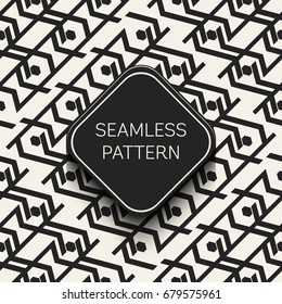 Abstract concept vector monochrome geometric pattern. Black and white minimal background. Creative illustration template. Seamless stylish texture. For wallpaper, surface, web design, textile, decor
