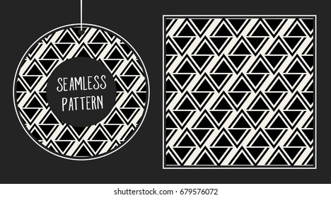 Abstract concept vector monochrome geometric pattern. Black and white minimal background. Creative illustration template. Seamless stylish texture. For wallpaper, surface, web design, textile, decor