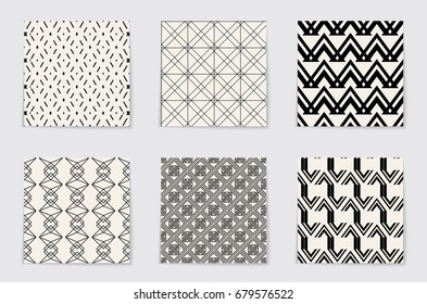 Abstract concept vector monochrome geometric pattern. Black and white minimal background. Creative illustration template. Seamless stylish texture. For wallpaper, surface, web design, textile, decor