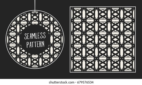 Abstract concept vector monochrome geometric pattern. Black and white minimal background. Creative illustration template. Seamless stylish texture. For wallpaper, surface, web design, textile, decor