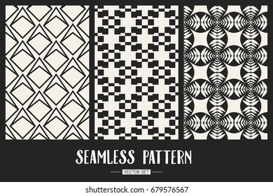 Abstract concept vector monochrome geometric pattern. Black and white minimal background. Creative illustration template. Seamless stylish texture. For wallpaper, surface, web design, textile, decor