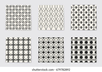 Abstract concept vector monochrome geometric pattern. Black and white minimal background. Creative illustration template. Seamless stylish texture. For wallpaper, surface, web design, textile, decor