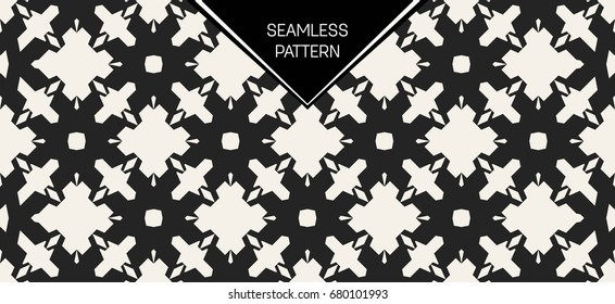 Abstract concept vector monochrome geometric pattern. Black and white minimal background. Creative illustration template. Seamless stylish texture. For wallpaper, surface, web design, textile, decor