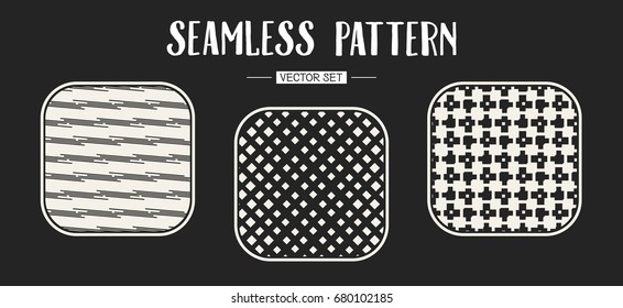Abstract concept vector monochrome geometric pattern. Black and white minimal background. Creative illustration template. Seamless stylish texture. For wallpaper, surface, web design, textile, decor