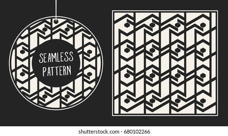 Abstract concept vector monochrome geometric pattern. Black and white minimal background. Creative illustration template. Seamless stylish texture. For wallpaper, surface, web design, textile, decor