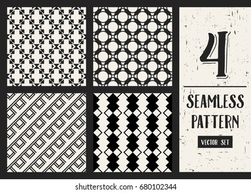 Abstract concept vector monochrome geometric pattern. Black and white minimal background. Creative illustration template. Seamless stylish texture. For wallpaper, surface, web design, textile, decor