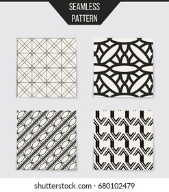 Abstract concept vector monochrome geometric pattern. Black and white minimal background. Creative illustration template. Seamless stylish texture. For wallpaper, surface, web design, textile, decor
