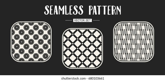 Abstract concept vector monochrome geometric pattern. Black and white minimal background. Creative illustration template. Seamless stylish texture. For wallpaper, surface, web design, textile, decor