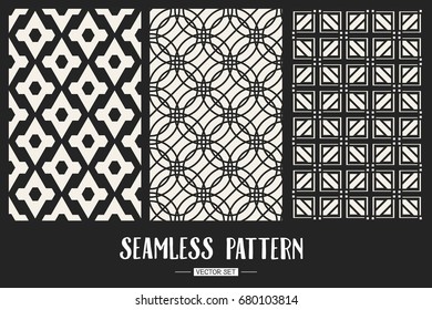 Abstract concept vector monochrome geometric pattern. Black and white minimal background. Creative illustration template. Seamless stylish texture. For wallpaper, surface, web design, textile, decor