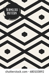 Abstract concept vector monochrome geometric pattern. Black and white minimal background. Creative illustration template. Seamless stylish texture. For wallpaper, surface, web design, textile, decor