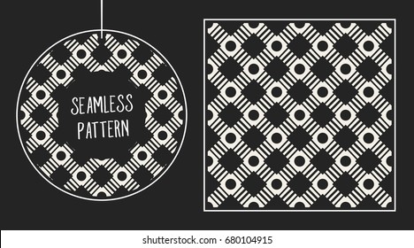 Abstract concept vector monochrome geometric pattern. Black and white minimal background. Creative illustration template. Seamless stylish texture. For wallpaper, surface, web design, textile, decor