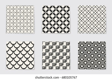 Abstract concept vector monochrome geometric pattern. Black and white minimal background. Creative illustration template. Seamless stylish texture. For wallpaper, surface, web design, textile, decor