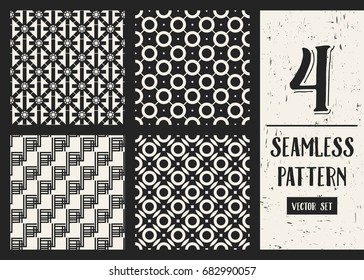 Abstract concept vector monochrome geometric pattern. Black and white minimal background. Creative illustration template. Seamless stylish texture. For wallpaper, surface, web design, textile, decor
