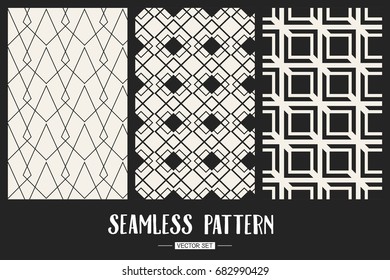 Abstract concept vector monochrome geometric pattern. Black and white minimal background. Creative illustration template. Seamless stylish texture. For wallpaper, surface, web design, textile, decor