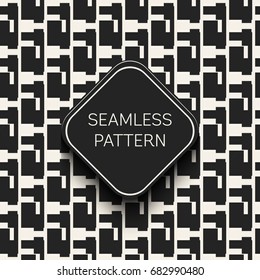 Abstract concept vector monochrome geometric pattern. Black and white minimal background. Creative illustration template. Seamless stylish texture. For wallpaper, surface, web design, textile, decor