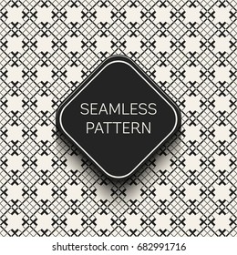 Abstract concept vector monochrome geometric pattern. Black and white minimal background. Creative illustration template. Seamless stylish texture. For wallpaper, surface, web design, textile, decor