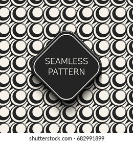 Abstract concept vector monochrome geometric pattern. Black and white minimal background. Creative illustration template. Seamless stylish texture. For wallpaper, surface, web design, textile, decor