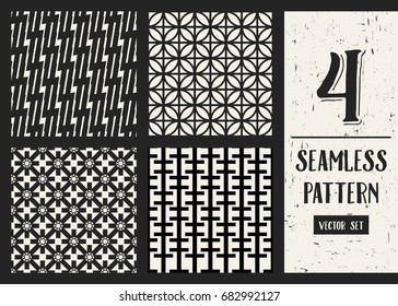 Abstract concept vector monochrome geometric pattern. Black and white minimal background. Creative illustration template. Seamless stylish texture. For wallpaper, surface, web design, textile, decor