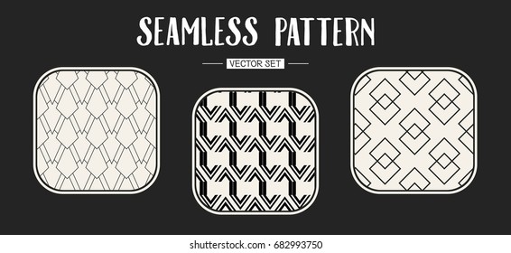 Abstract concept vector monochrome geometric pattern. Black and white minimal background. Creative illustration template. Seamless stylish texture. For wallpaper, surface, web design, textile, decor