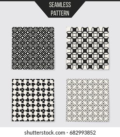 Abstract concept vector monochrome geometric pattern. Black and white minimal background. Creative illustration template. Seamless stylish texture. For wallpaper, surface, web design, textile, decor