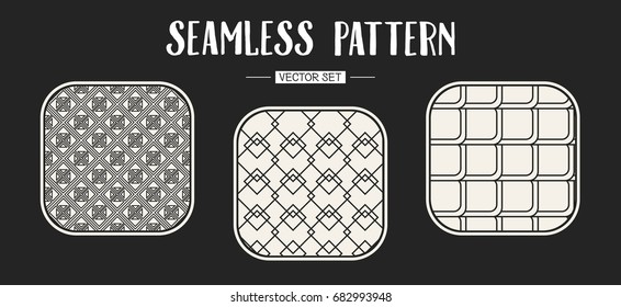 Abstract concept vector monochrome geometric pattern. Black and white minimal background. Creative illustration template. Seamless stylish texture. For wallpaper, surface, web design, textile, decor