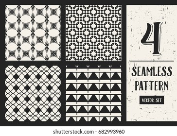 Abstract concept vector monochrome geometric pattern. Black and white minimal background. Creative illustration template. Seamless stylish texture. For wallpaper, surface, web design, textile, decor
