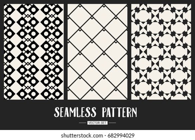 Abstract concept vector monochrome geometric pattern. Black and white minimal background. Creative illustration template. Seamless stylish texture. For wallpaper, surface, web design, textile, decor