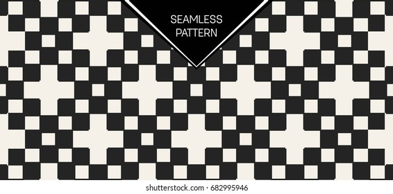 Abstract concept vector monochrome geometric pattern. Black and white minimal background. Creative illustration template. Seamless stylish texture. For wallpaper, surface, web design, textile, decor