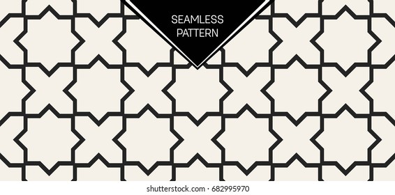 Abstract concept vector monochrome geometric pattern. Black and white minimal background. Creative illustration template. Seamless stylish texture. For wallpaper, surface, web design, textile, decor