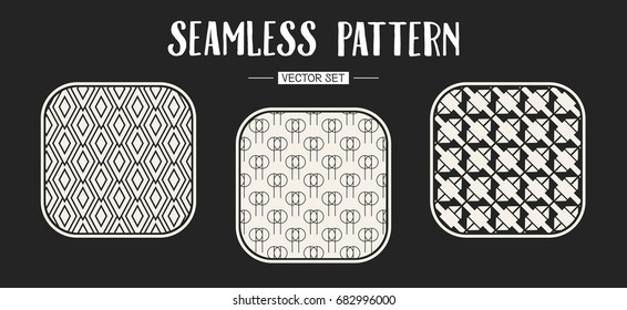 Abstract concept vector monochrome geometric pattern. Black and white minimal background. Creative illustration template. Seamless stylish texture. For wallpaper, surface, web design, textile, decor