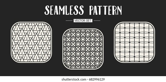 Abstract concept vector monochrome geometric pattern. Black and white minimal background. Creative illustration template. Seamless stylish texture. For wallpaper, surface, web design, textile, decor