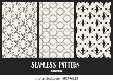Abstract concept vector monochrome geometric pattern. Black and white minimal background. Creative illustration template. Seamless stylish texture. For wallpaper, surface, web design, textile, decor