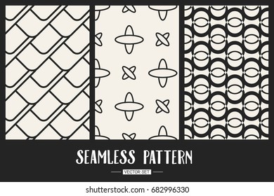 Abstract concept vector monochrome geometric pattern. Black and white minimal background. Creative illustration template. Seamless stylish texture. For wallpaper, surface, web design, textile, decor