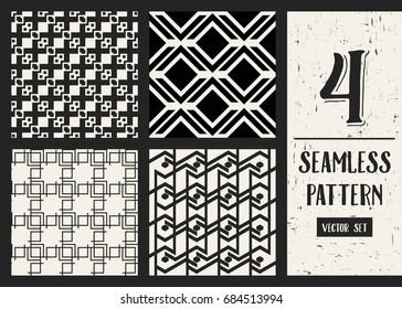 Abstract concept vector monochrome geometric pattern. Black and white minimal background. Creative illustration template. Seamless stylish texture. For wallpaper, surface, web design, textile, decor