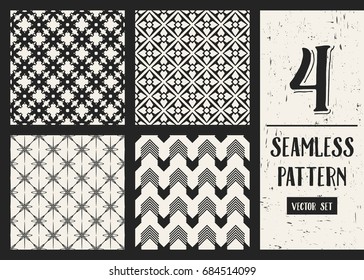 Abstract concept vector monochrome geometric pattern. Black and white minimal background. Creative illustration template. Seamless stylish texture. For wallpaper, surface, web design, textile, decor