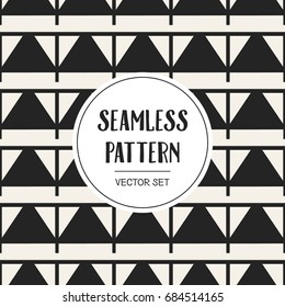 Abstract concept vector monochrome geometric pattern. Black and white minimal background. Creative illustration template. Seamless stylish texture. For wallpaper, surface, web design, textile, decor