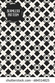Abstract concept vector monochrome geometric pattern. Black and white minimal background. Creative illustration template. Seamless stylish texture. For wallpaper, surface, web design, textile, decor