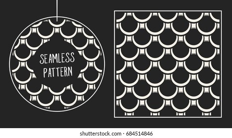 Abstract concept vector monochrome geometric pattern. Black and white minimal background. Creative illustration template. Seamless stylish texture. For wallpaper, surface, web design, textile, decor