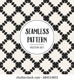 Abstract concept vector monochrome geometric pattern. Black and white minimal background. Creative illustration template. Seamless stylish texture. For wallpaper, surface, web design, textile, decor