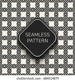 Abstract concept vector monochrome geometric pattern. Black and white minimal background. Creative illustration template. Seamless stylish texture. For wallpaper, surface, web design, textile, decor