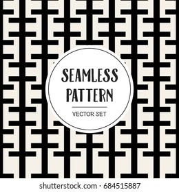 Abstract concept vector monochrome geometric pattern. Black and white minimal background. Creative illustration template. Seamless stylish texture. For wallpaper, surface, web design, textile, decor