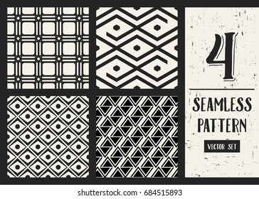 Abstract concept vector monochrome geometric pattern. Black and white minimal background. Creative illustration template. Seamless stylish texture. For wallpaper, surface, web design, textile, decor