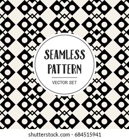 Abstract concept vector monochrome geometric pattern. Black and white minimal background. Creative illustration template. Seamless stylish texture. For wallpaper, surface, web design, textile, decor