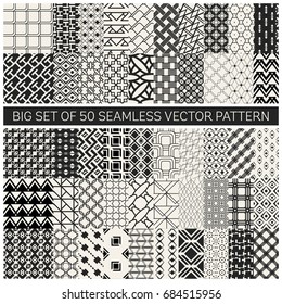 Abstract concept vector monochrome geometric pattern. Black and white minimal background. Creative illustration template. Seamless stylish texture. For wallpaper, surface, web design, textile, decor