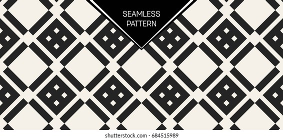 Abstract concept vector monochrome geometric pattern. Black and white minimal background. Creative illustration template. Seamless stylish texture. For wallpaper, surface, web design, textile, decor