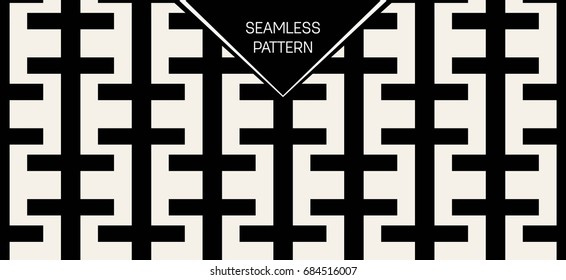 Abstract concept vector monochrome geometric pattern. Black and white minimal background. Creative illustration template. Seamless stylish texture. For wallpaper, surface, web design, textile, decor