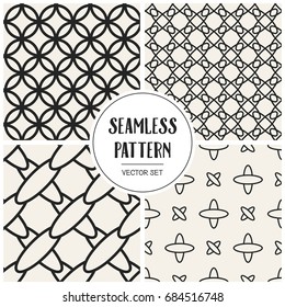 Abstract concept vector monochrome geometric pattern. Black and white minimal background. Creative illustration template. Seamless stylish texture. For wallpaper, surface, web design, textile, decor