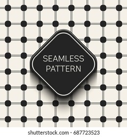 Abstract concept vector monochrome geometric pattern. Black and white minimal background. Creative illustration template. Seamless stylish texture. For wallpaper, surface, web design, textile, decor