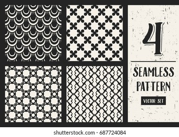 Abstract concept vector monochrome geometric pattern. Black and white minimal background. Creative illustration template. Seamless stylish texture. For wallpaper, surface, web design, textile, decor